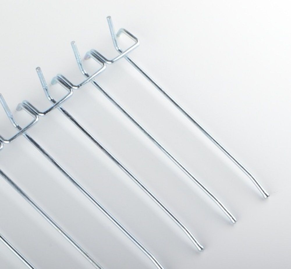 100 New Metal 6" Pegboard Hooks fit 1/8" or 1/4" Peg Board Steel FREE