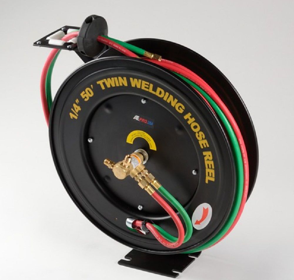 Retractable Torch Welding Hose Reel 50ft 1/4" Auto Rewind Oxygen