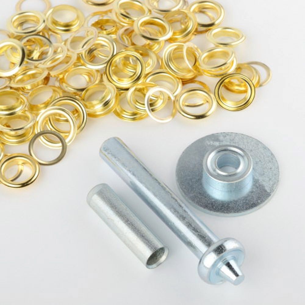 103pc Tarp Grommet Repair Installation Kit Tent Awning Canopy Brass