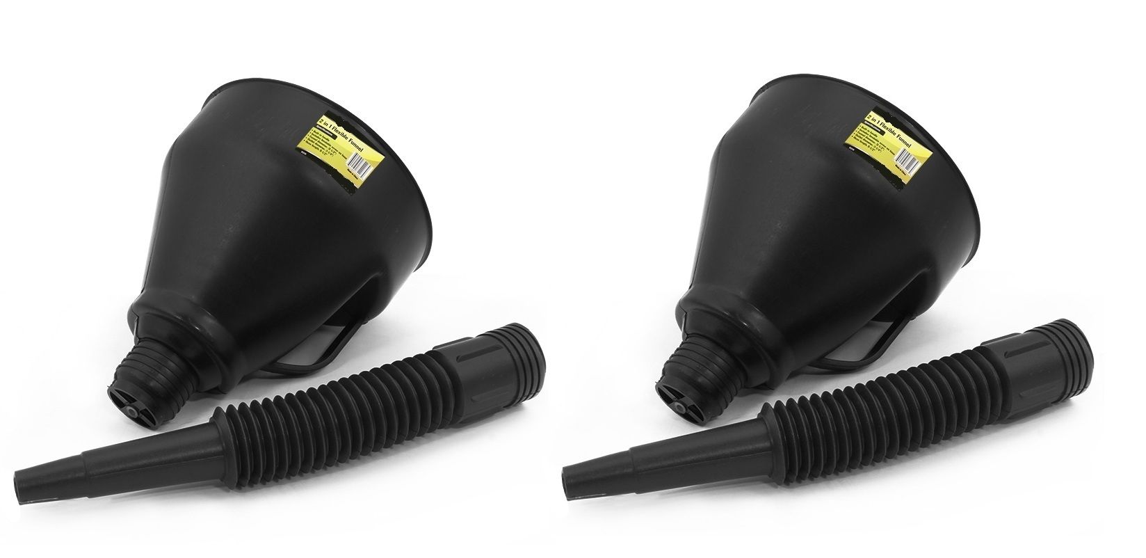 2 PACK FLEXIBLE Spout Funnel Engine Oil Fluids Gasoline Kerosene Car