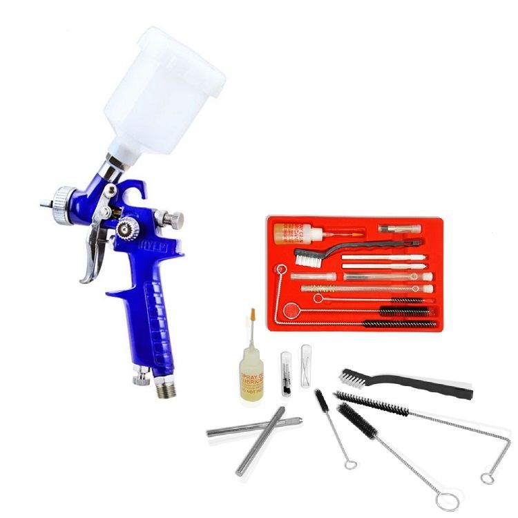 MINI HVLP Paint Gun PLUS 23pc Cleaning Kit Spray Finish Touch Up