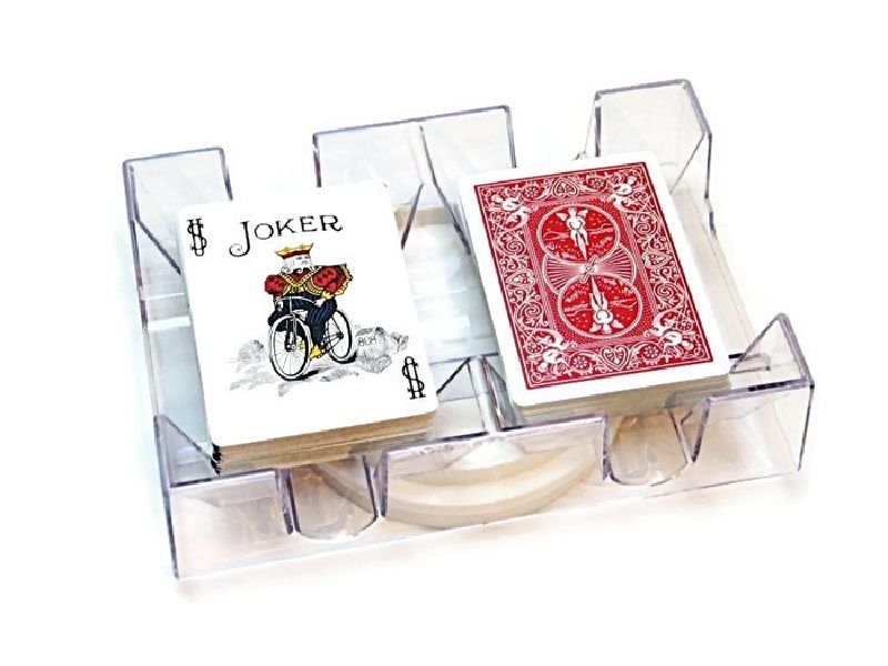 Revolving Playing Card Tray 2 Deck Swivel Holder Canasta Rummy UNO
