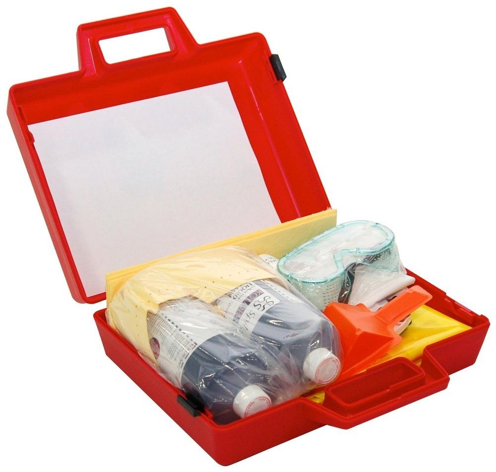 Battery Acid Spill Cleanup Kit Neutralizer Absorbent HazMat Forklift