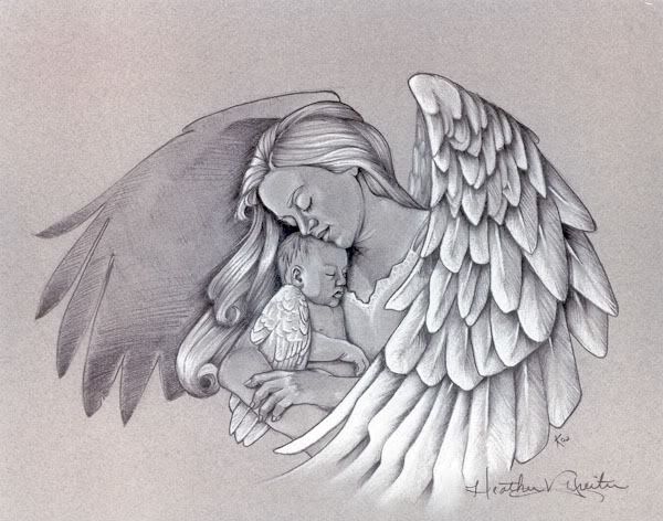 tattoos ideas for babies. angel-holding-abies-tattoos.