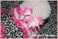 Pink Awareness Crochet Hat with Bow