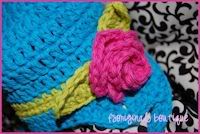 Custom Crochet Turquoise Hat with Flower