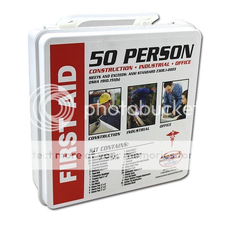 50 Person First Aid Kit OSHA ANSI Home Office Warehouse Construction ...