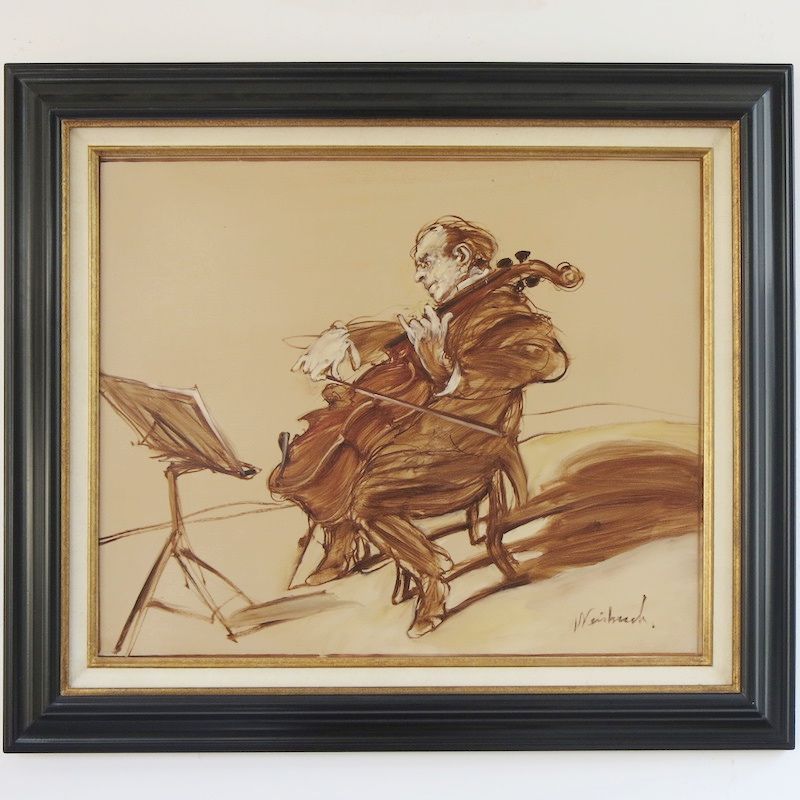 Claude Weisbuch Soliste Oil On Canvas Signed W Frame Musician ワイズバッシュ クロード Ebay