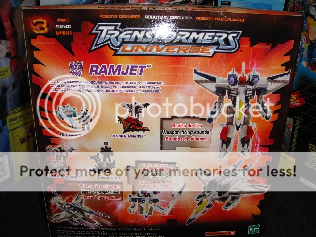 TRANSFORMERS UNIVERSE Decepticon RAMJET MISB Sealed w/ 4 Mini cons C10 